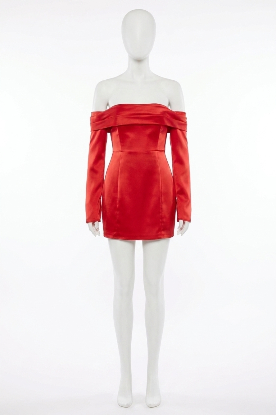 NEW LINE AND DOT reseda mini dress in scarlet